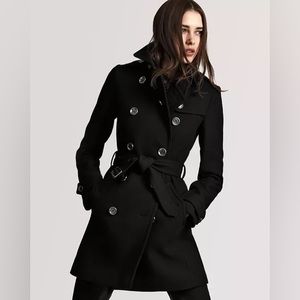 Burberry Black Double-Breasted Trench Coat Gently preloved.